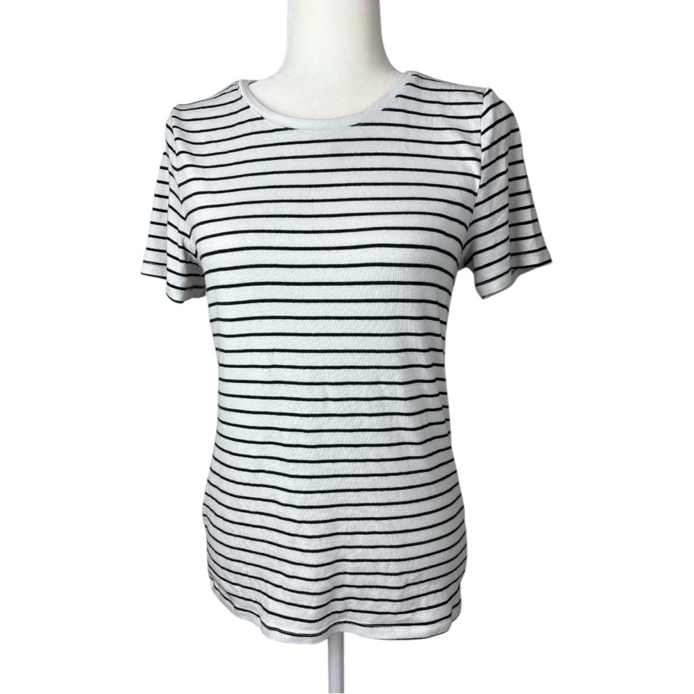 Striped Black and White Women's Top M